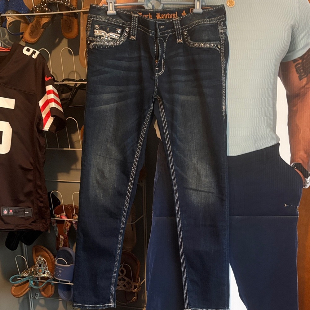 Rock Revival Dark Blue Denim Jeans - Picture 2 of 5